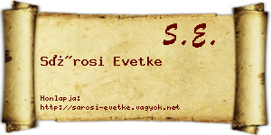 Sárosi Evetke névjegykártya